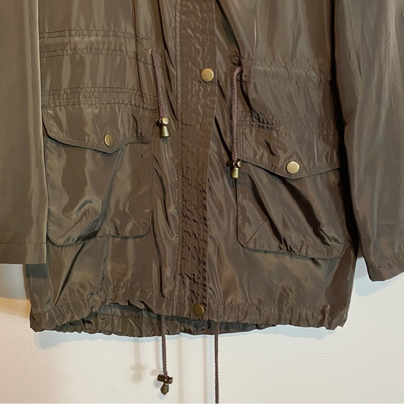 Forever 21 Hooded Windbreaker Utility Jacket Olive Green sized Medium - Picture 5 of 13